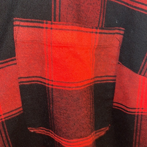 3X Women's Flannel Shirt Plaid Red Long Sleeve - Picture 3 of 9